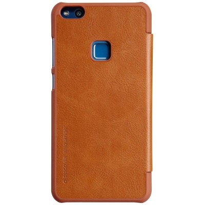 Greznais „Nillkin“ Qin sērijas ādas atvērams brūns Huawei P10 Lite maciņš / Vacins.lv