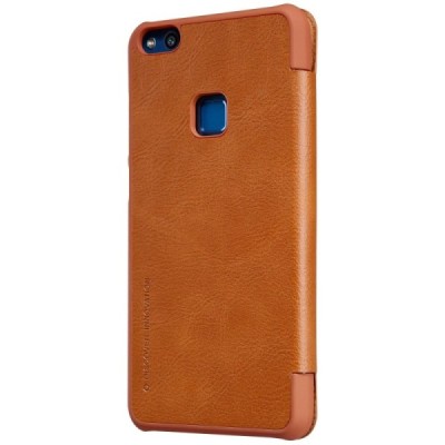 Greznais „Nillkin“ Qin sērijas ādas atvērams brūns Huawei P10 Lite maciņš / Vacins.lv
