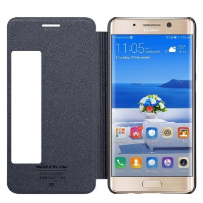 Huawei Mate 9 Pro (Mate 9 Pro Porsche Design) pilkas odinis atverčiamas Nillkin Sparkle dėklas - knygutė / Priedai.lt