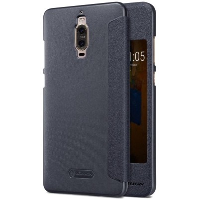 Huawei Mate 9 Pro (Mate 9 Pro Porsche Design) pilkas odinis atverčiamas Nillkin Sparkle dėklas - knygutė / Priedai.lt