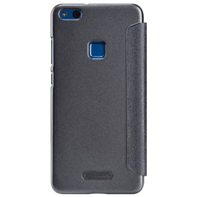 Huawei P10 Lite pilkas odinis atverčiamas Nillkin Sparkle dėklas - knygutė / Priedai.lt