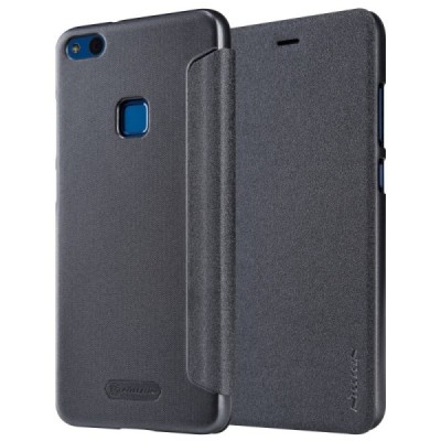 Huawei P10 Lite pilkas odinis atverčiamas Nillkin Sparkle dėklas - knygutė / Priedai.lt