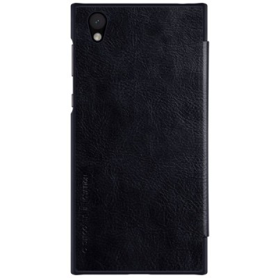 Greznais „Nillkin“ Qin sērijas ādas atvērams melns Sony Xperia L1 (G3311, G3312, G3313) maciņš (maks) / Vacins.lv