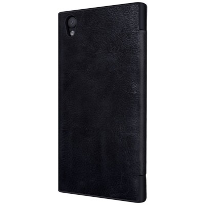 Greznais „Nillkin“ Qin sērijas ādas atvērams melns Sony Xperia L1 (G3311, G3312, G3313) maciņš (maks) / Vacins.lv