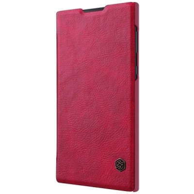 Greznais „Nillkin“ Qin sērijas ādas atvērams sarkans Sony Xperia L1 (G3311, G3312, G3313) maciņš (maks) / Vacins.lv