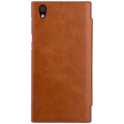 Greznais „Nillkin“ Qin sērijas ādas atvērams brūns Sony Xperia L1 (G3311, G3312, G3313) maciņš (maks) / Vacins.lv