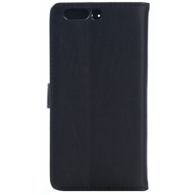 Huawei P10 atvēramais ādas melns retro maciņš (maks) / Vacins.lv