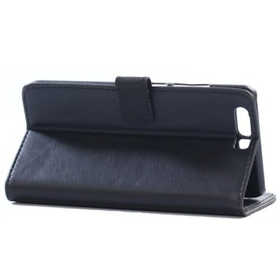 Huawei P10 atvēramais ādas melns retro maciņš (maks) / Vacins.lv