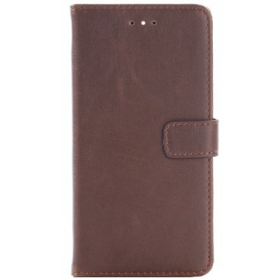 Huawei P10 atverčiamas rudas odinis retro dėklas - piniginė / Priedai.lt