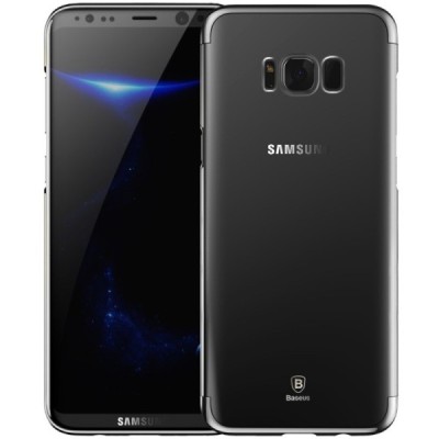 Samsung Galaxy S8 (G950) Baseus Glitter dzidrs (caurspīdīgs) pelēks plastmasas apvalks / Vacins.lv