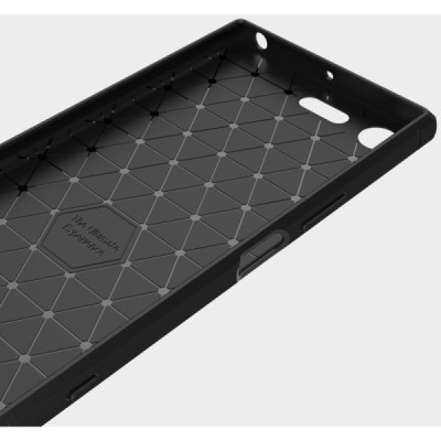 Sony XZ Premium „Carbon“ cieta silikona (TPU) melns apvalks / vacins.lv