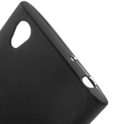 Sony Xperia L1 (G3311, G3312, G3313) cieta silikona (TPU) melns apvalks / vacins.lv