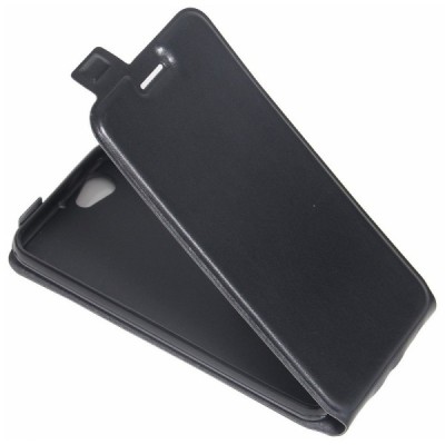HTC One A9s klasisks ādas vertikāli atvēramais melns maciņš / Vacins.lv