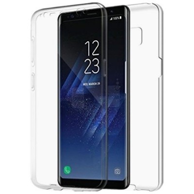 Samsung Galaxy S8 (G950) skaidrus (permatomas) dvigubas kieto silikono TPU ploniausias pasaulyje pilkas dėklas / Priedai.lt
