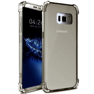 Samsung Galaxy S8 (G950) (permatomas) kieto silikono TPU ploniausias pasaulyje pilkas dėklas / Priedai.lt