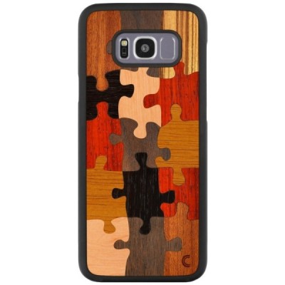 Samsung Galaxy S8+ (G955) „Crafted Cover“ Puzzle natūralaus medžio dėklas (šviesus medis) / Priedai.lt