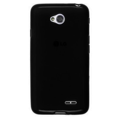 LG L70 (D320) „Jelly Case“ melns cieta silikona (TPU) futrālis / Vacins.lv