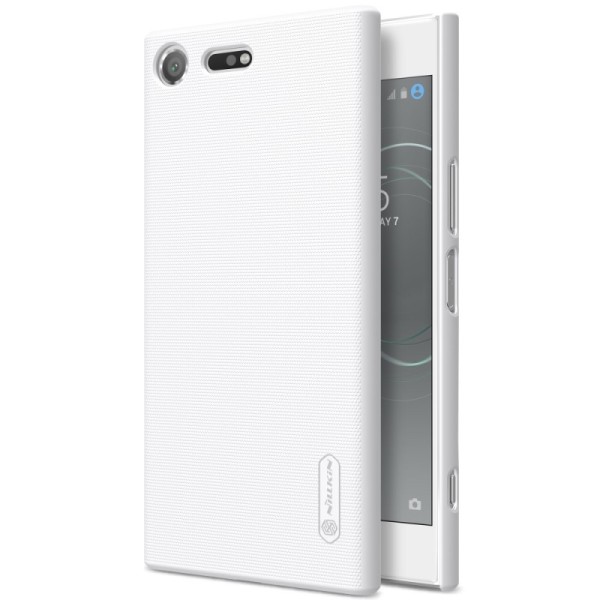 „Nillkin“ Frosted Shield dėklas - baltas + apsauginė ekrano plėvelė (Xperia XZ Premium)