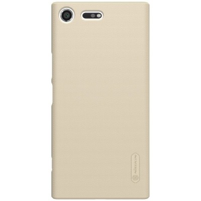 Nillkin Frosted Shield Sony Xperia XZ Premium (Xperia XZ Premium Dual) zelta plastmasas futrālis + ekrāna aizsargplēve / Vacins.