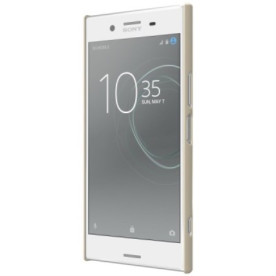 Nillkin Frosted Shield Sony Xperia XZ Premium (Xperia XZ Premium Dual) zelta plastmasas futrālis + ekrāna aizsargplēve / Vacins.