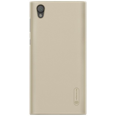 Nillkin Frosted Shield Sony Xperia L1 (G3311, G3312, G3313) zelta plastmasas futrālis + ekrāna aizsargplēve / Vacins.lv