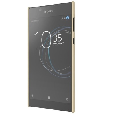Nillkin Frosted Shield Sony Xperia L1 (G3311, G3312, G3313) zelta plastmasas futrālis + ekrāna aizsargplēve / Vacins.lv