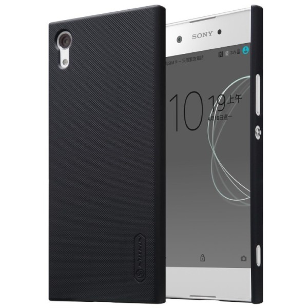 „Nillkin“ Frosted Shield futrālis - melns + ekrāna aizsargplēve (Xperia XA1)