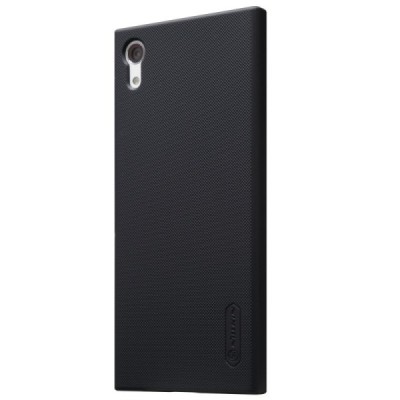 Nillkin Frosted Shield Sony Xperia XA1 (G3121, G3123, G3125, G3112, G3116) melns plastmasas futrālis + ekrāna aizsargplēve / Vac