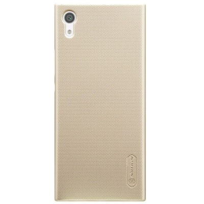 Nillkin Frosted Shield Sony Xperia XA1 (G3121, G3123, G3125, G3112, G3116) zelta plastmasas futrālis + ekrāna aizsargplēve / Vac