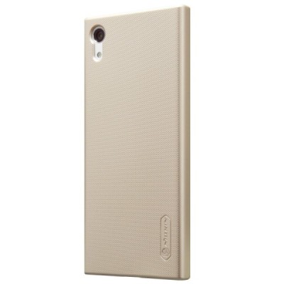 Nillkin Frosted Shield Sony Xperia XA1 (G3121, G3123, G3125, G3112, G3116) zelta plastmasas futrālis + ekrāna aizsargplēve / Vac