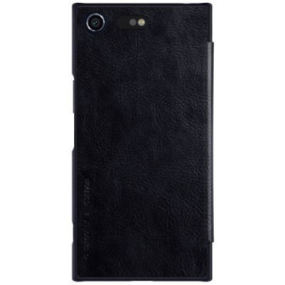 Greznais „Nillkin“ Qin sērijas ādas atvērams melns Sony Xperia XZ Premium (Xperia XZ Premium Dual) maciņš (maks) / Vacins.lv