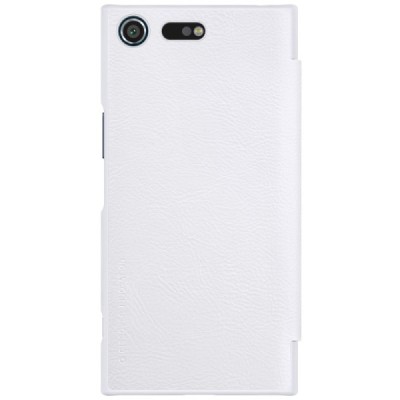 Prabangus „Nillkin“ Qin serijos baltas odinis atverčiamas Sony Xperia XZ Premium (Xperia XZ Premium Dual) dėklas - knygutė / Pri