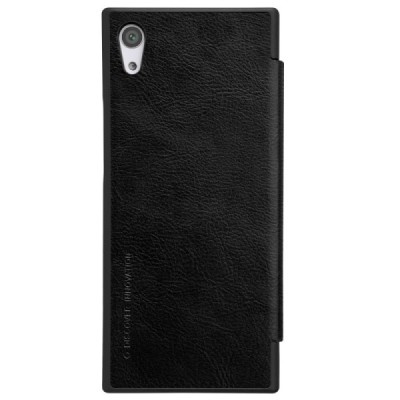 Prabangus „Nillkin“ Qin serijos juodas odinis atverčiamas Sony Xperia XA1 (G3121, G3123, G3125, G3112, G3116) dėklas - knygutė /