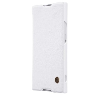 Prabangus „Nillkin“ Qin serijos baltas odinis atverčiamas Sony Xperia XA1 (G3121, G3123, G3125, G3112, G3116) dėklas - knygutė /