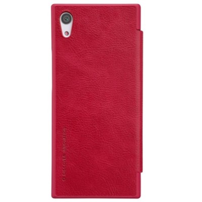 Greznais „Nillkin“ Qin sērijas ādas atvērams sarkans Sony Xperia XA1 (G3121, G3123, G3125, G3112, G3116) maciņš (maks) / Vacins.
