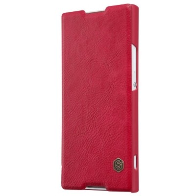 Greznais „Nillkin“ Qin sērijas ādas atvērams sarkans Sony Xperia XA1 (G3121, G3123, G3125, G3112, G3116) maciņš (maks) / Vacins.