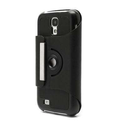 Atverčiamas odinis juodas Samsung Galaxy S4 dėklas (Dėkliukas) / Priedai.lt