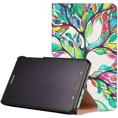 Samsung Galaxy Tab A 7.0 2016 (T280, T285) atvēramais krāsains, balts maciņš / Vacins.lv