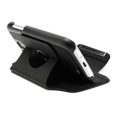 Atverčiamas odinis juodas Samsung Galaxy S4 dėklas (Dėkliukas) / Priedai.lt