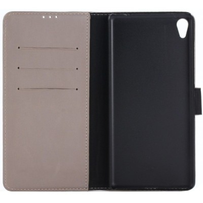 Sony Xperia XA Ultra (F3212, F3216) atvēramais ādas smilšains retro maciņš (maks) / Vacins.lv