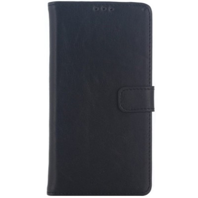 Sony Xperia L1 (G3311, G3312, G3313) atvēramais ādas melns retro maciņš (maks) / Vacins.lv