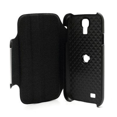 Atverčiamas odinis juodas Samsung Galaxy S4 dėklas (Dėkliukas) / Priedai.lt