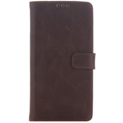 Sony Xperia L1 (G3311, G3312, G3313) atvēramais ādas tumši brūns retro maciņš (maks) / Vacins.lv