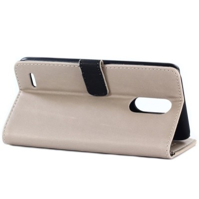 LG K10 2017 (X400, M250N) atvēramais ādas smilšains retro maciņš (maks) / Vacins.lv