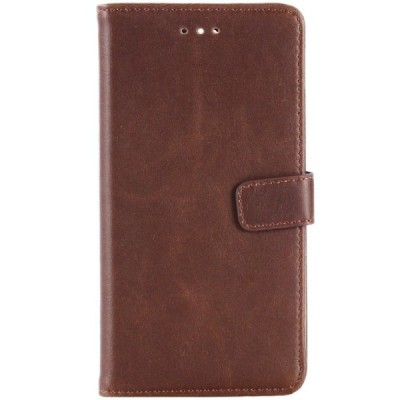 LG K10 2017 (X400, M250N) atverčiamas tamsiai rudas odinis retro dėklas - piniginė / Priedai.lt