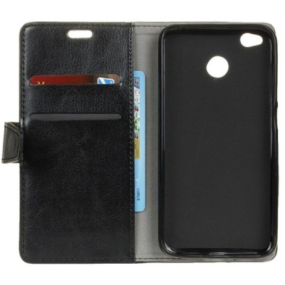 Xiaomi Redmi 4X atvēramais ādas melns maciņš, grāmata (maks) / Vacins.lv