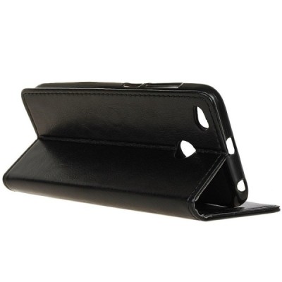 Xiaomi Redmi 4X atvēramais ādas melns maciņš, grāmata (maks) / Vacins.lv