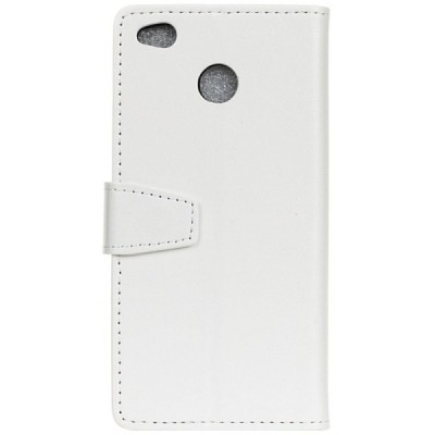 Xiaomi Redmi 4X atverčiamas baltas odinis dėklas, knygutė - piniginė / Priedai.lt