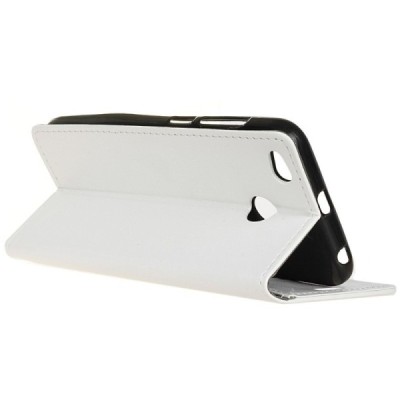 Xiaomi Redmi 4X atverčiamas baltas odinis dėklas, knygutė - piniginė / Priedai.lt