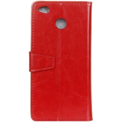 Xiaomi Redmi 4X atvēramais ādas sarkans maciņš, grāmata (maks) / Vacins.lv